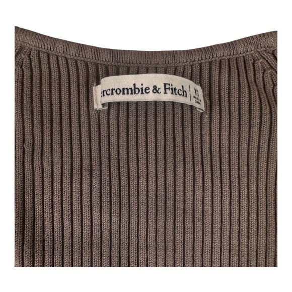 Abercrombie & Fitch Ribbed Knit Long Sleeve Midi Dress Brown Size XS - Picture 3 of 16
